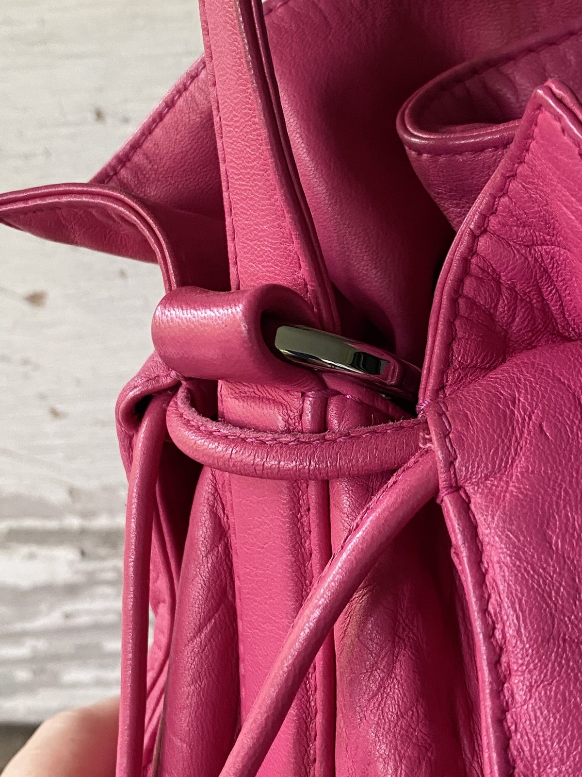 Loewe Flamenco Tassel Crossbody & Shoulder Bag Hot Pink Embossed Floral Lambskin