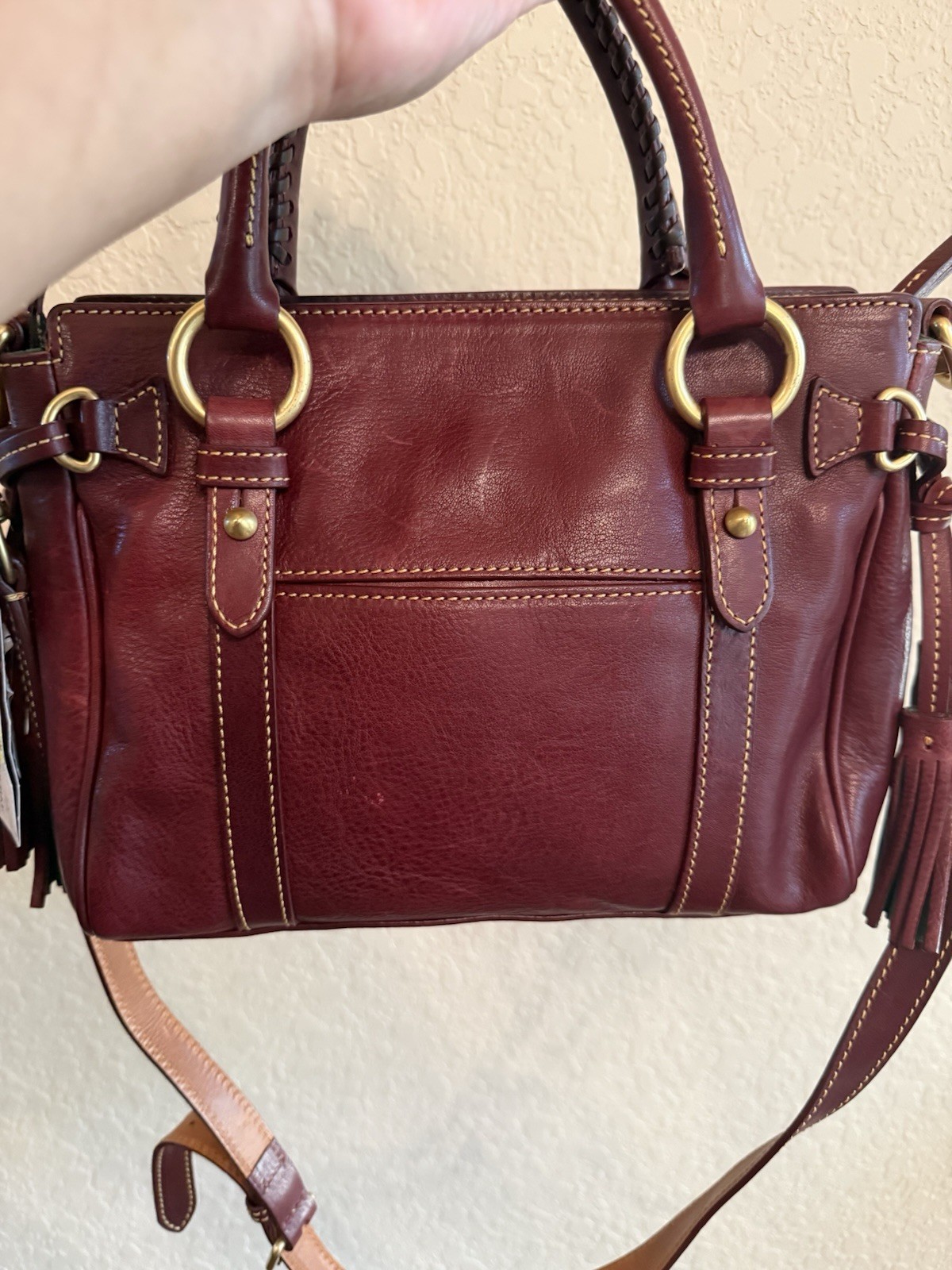 Dooney & Bourke Florentine Medium Pocket Satchel In Crimson