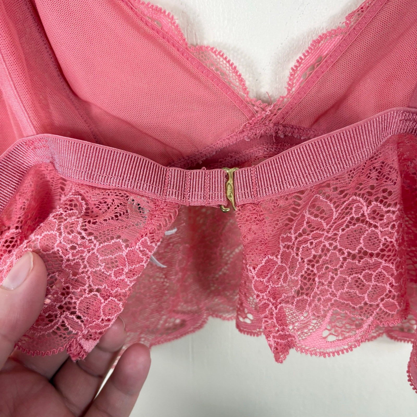 Madewell Unlined Wireless Stretch Lace Liana Longline Bralette in Pink