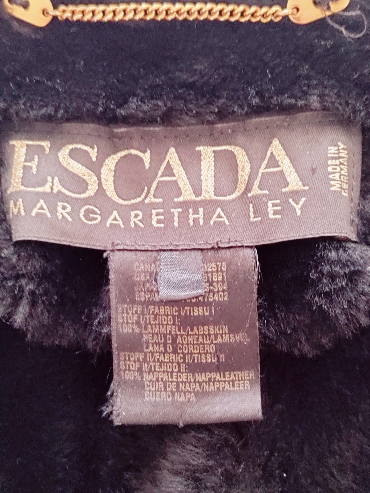 RARE Escada Margaretha Ley Brown Nappa Leather & 100% Lambskin Jacket SZ 8 EUC