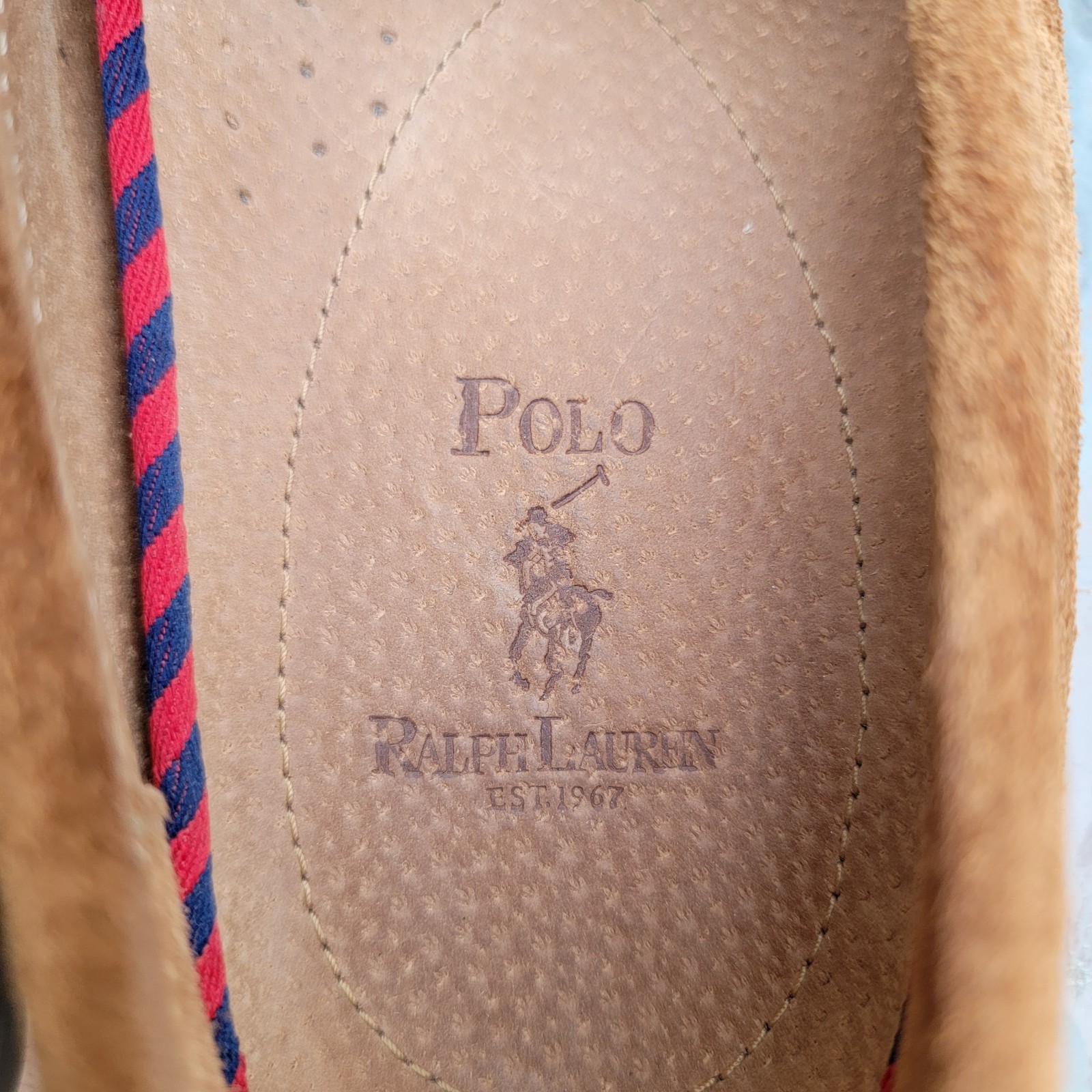 Polo Ralph Lauren Penny Loafers Men’s 9 D Brown Suede Leather Slip On Shoes