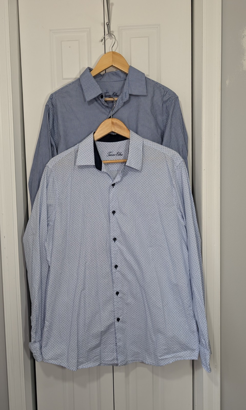 Tasso elba Men’s Size Large Lot Of 2 Button Up Shirts Blue