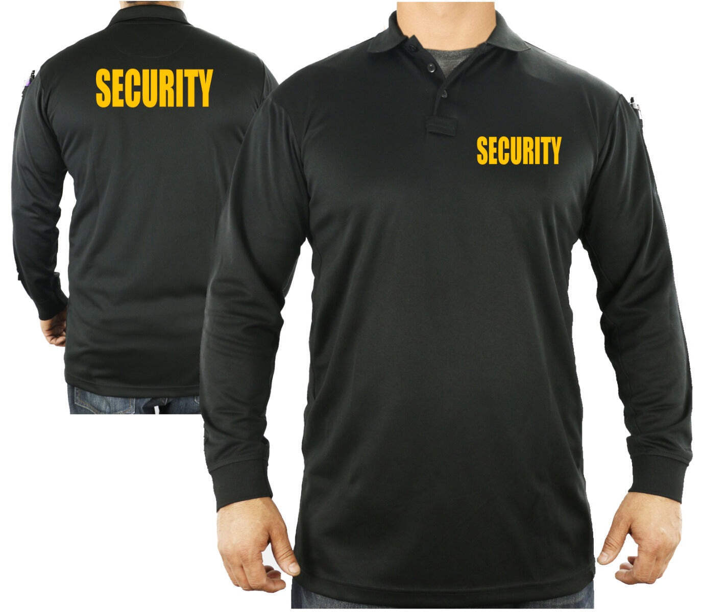Performance Lightweight Breathable 100% Polyester Security Long Sleeve Polo Shir