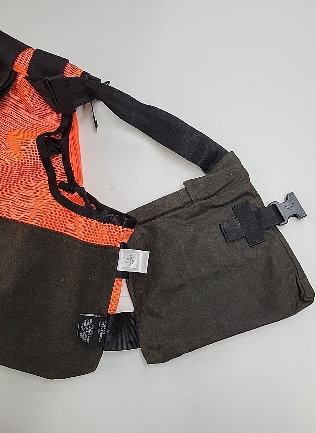 Upland Hunting Waxed Cotton Nylon Strap Vest Olive/Blaze XL-XXL (NWI/No Tag)