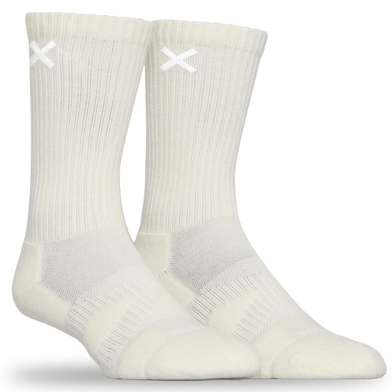 ODD SOX – Basix Tonal Off White Crew Socks – Medium – Athletic Cotton Blend
