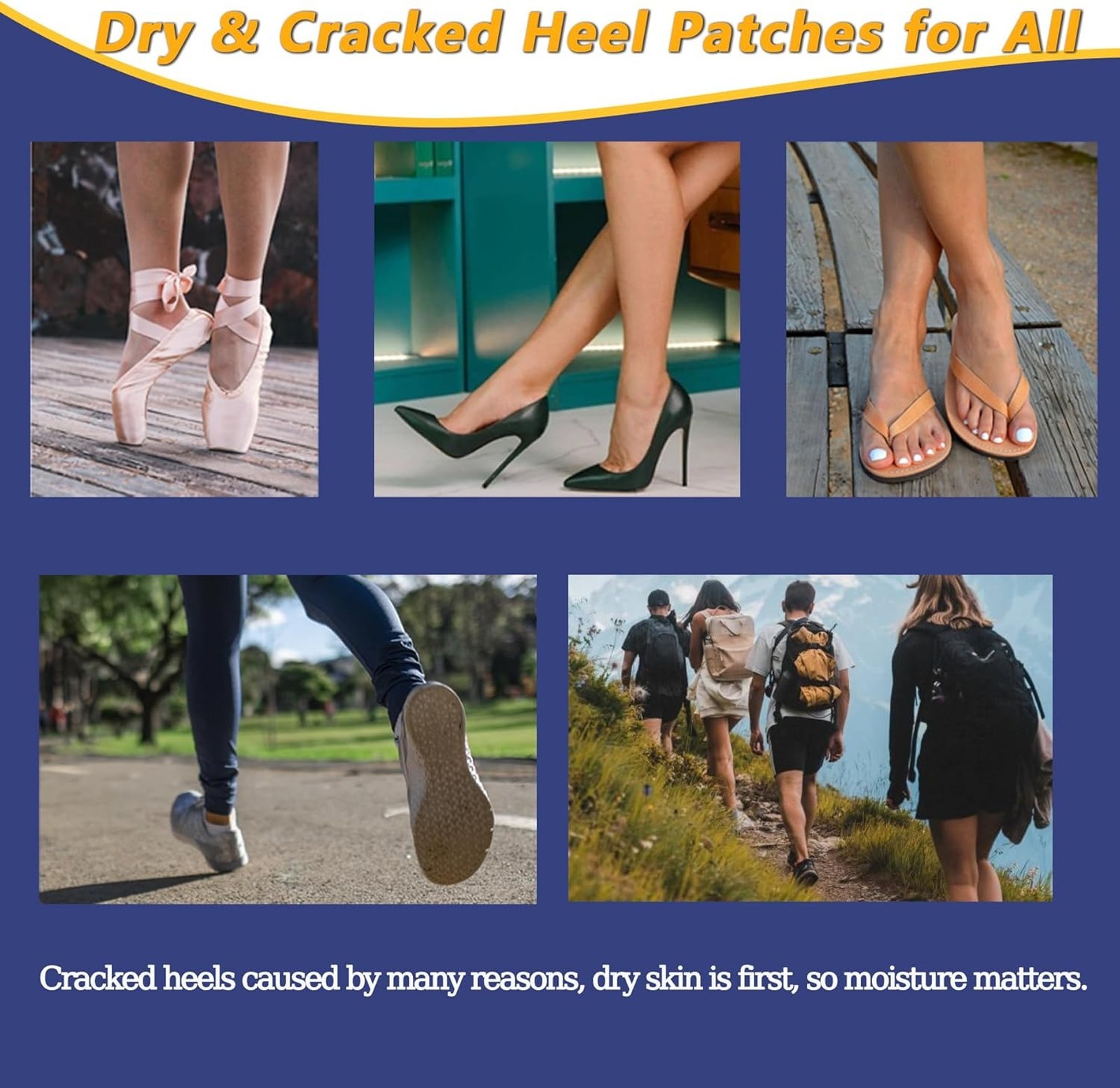 Plus Size Adhesive Heel Bandages 4.7 Inch Cracked Heel Patches Dry Heel Repair