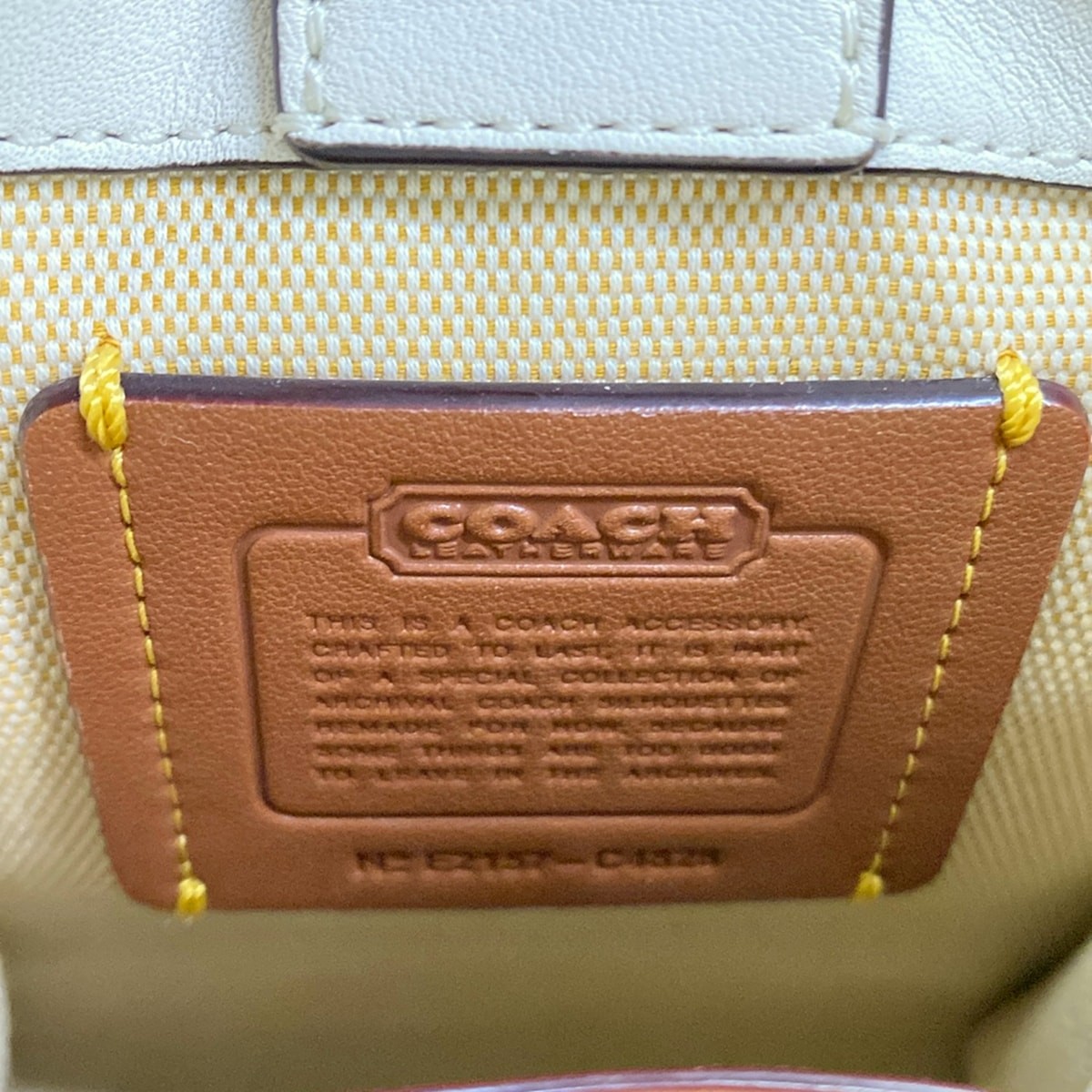 COACH Mini Kashin Tote C4828 Ivory Leather From Japan