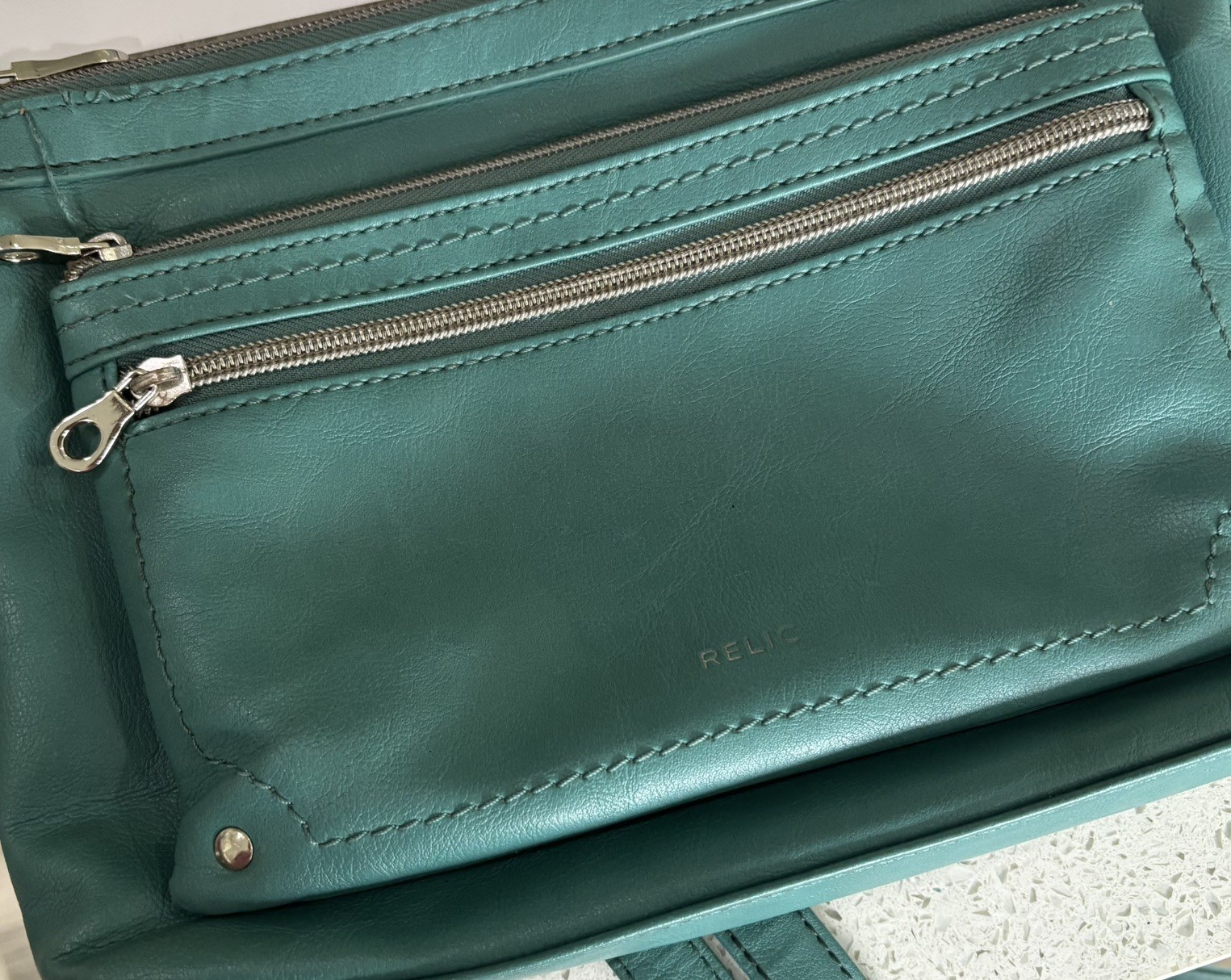 Teal Vintage Purse Relic By Fossil Evie Vegan Leather