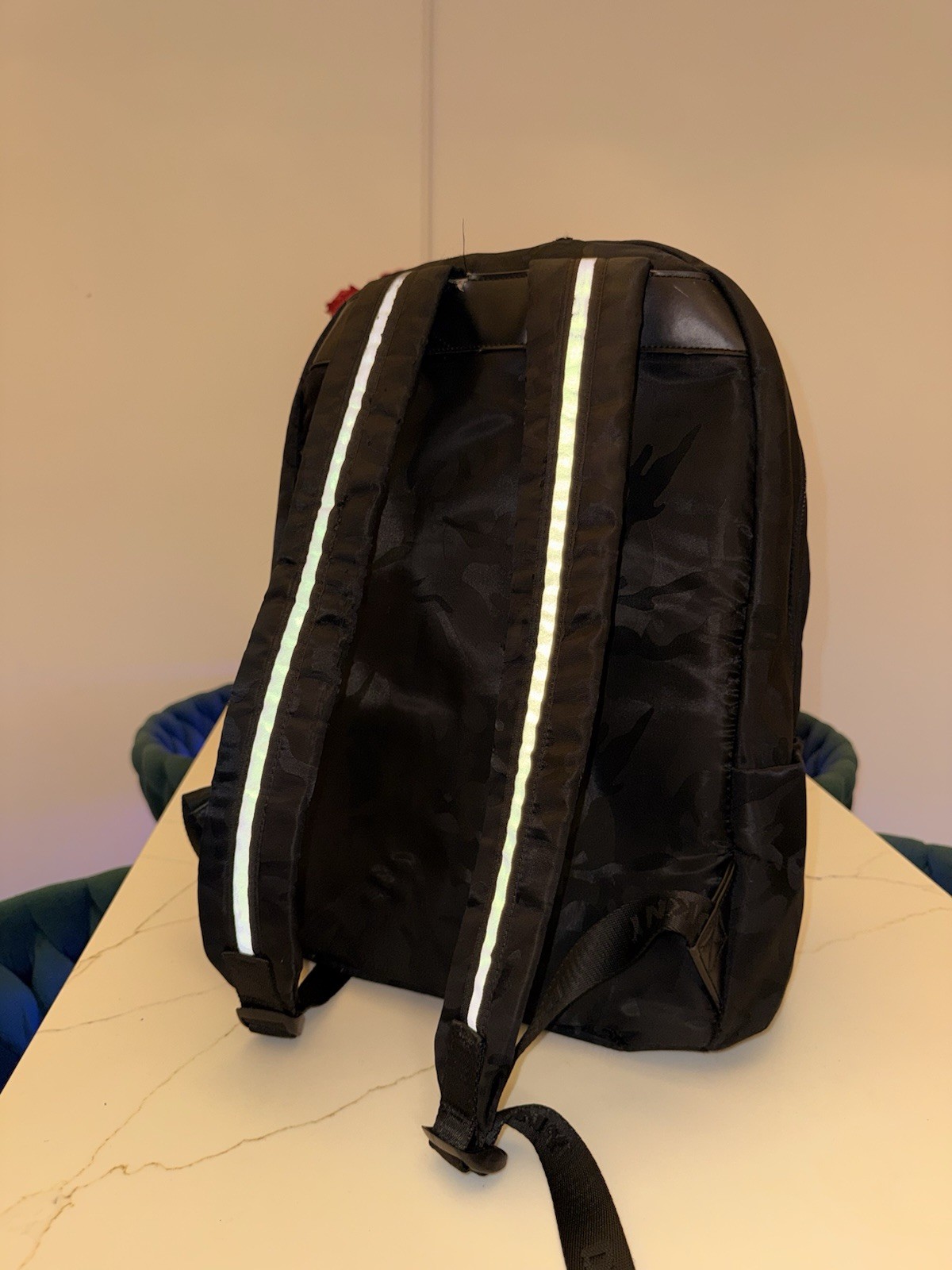 DKNY Black Camo Print Backpack – Lightweight Travel & Laptop School Bag