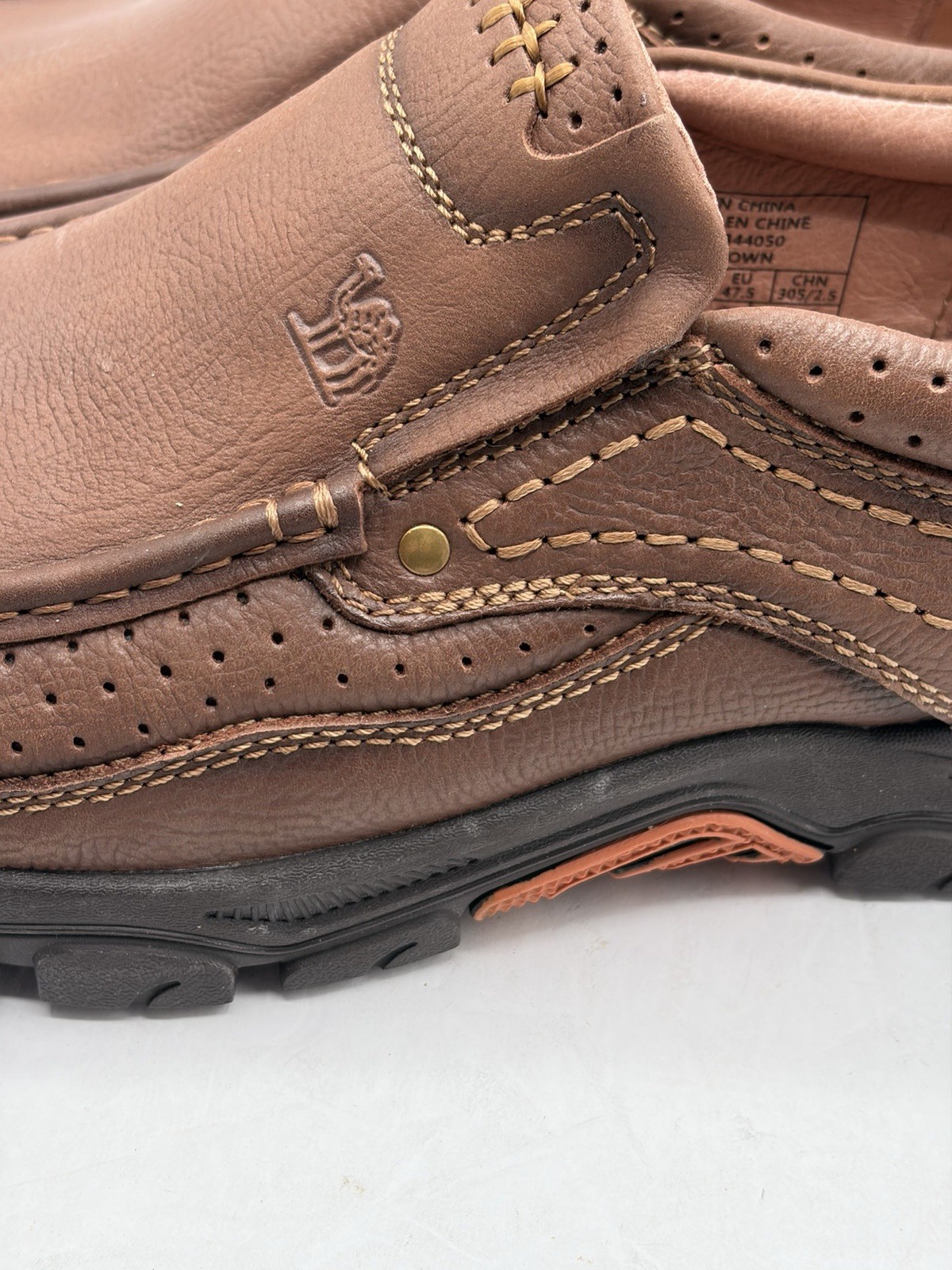 CAMEL CROWN Men’s Size 13 Slip On Loafers Khaki Brown Leather Casual Shoes