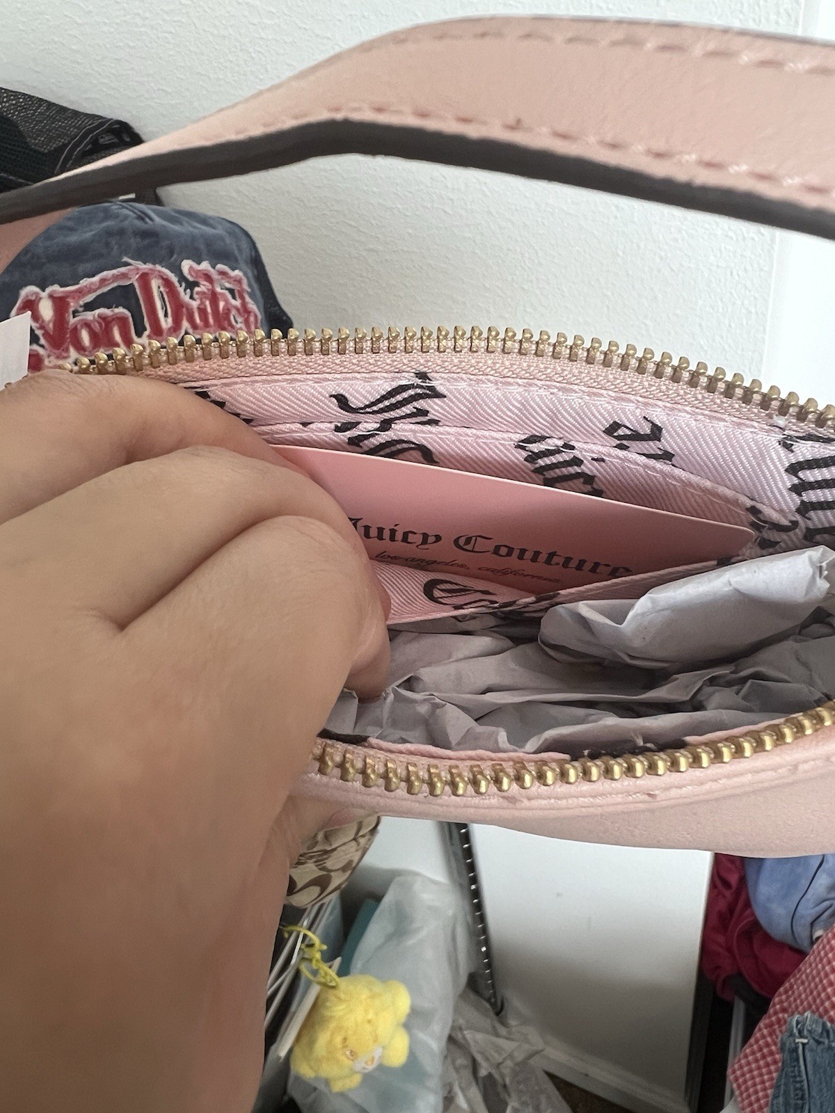 Juice Couture PINK CLAY ROYAL TO JUICY CONVERTIBLE BAGUETTE WRISTLET