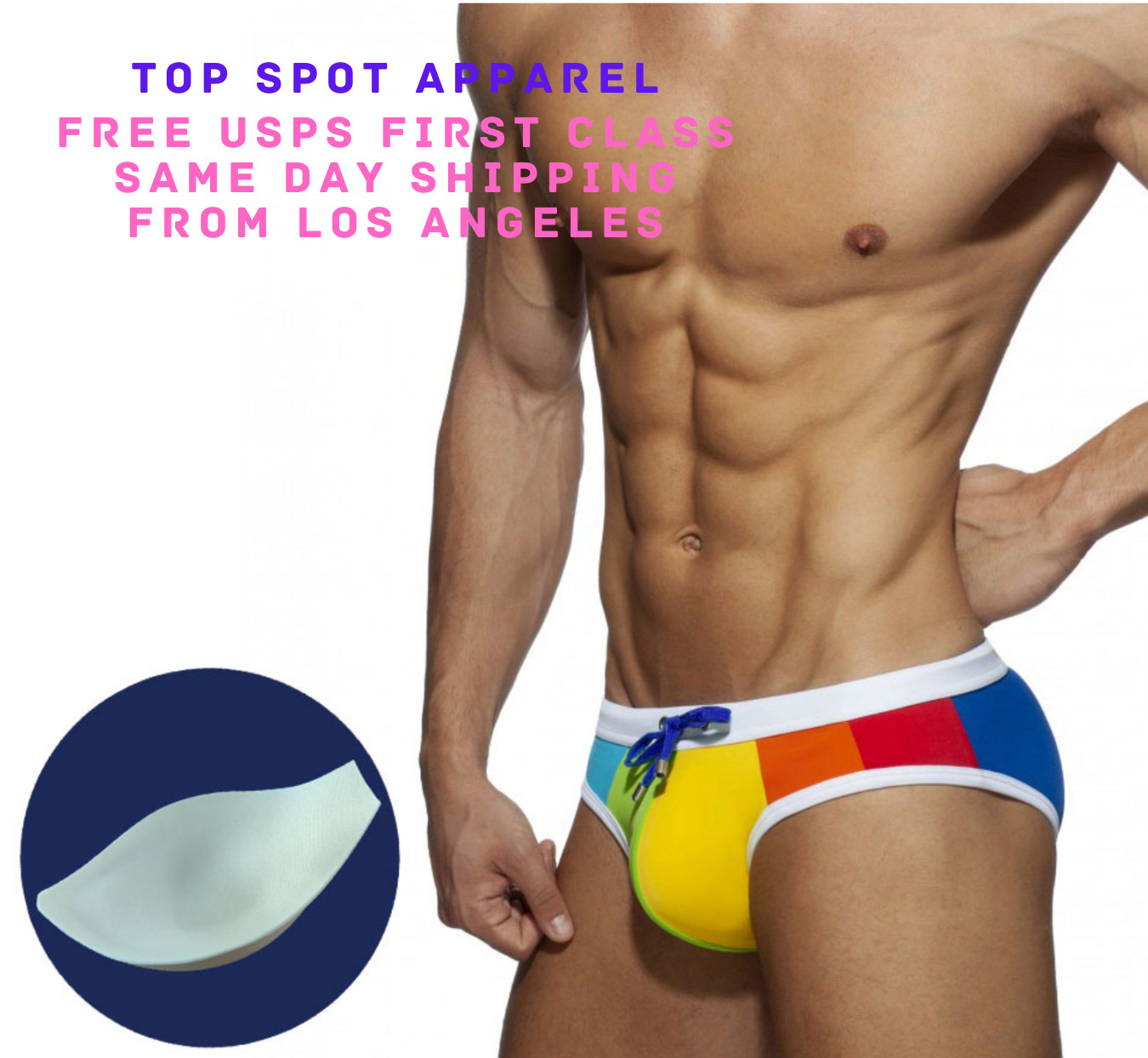 Men’s Rainbow Swim Briefs | Pouch Enhancing | Cruise | Vacation Beach | Swimsuit