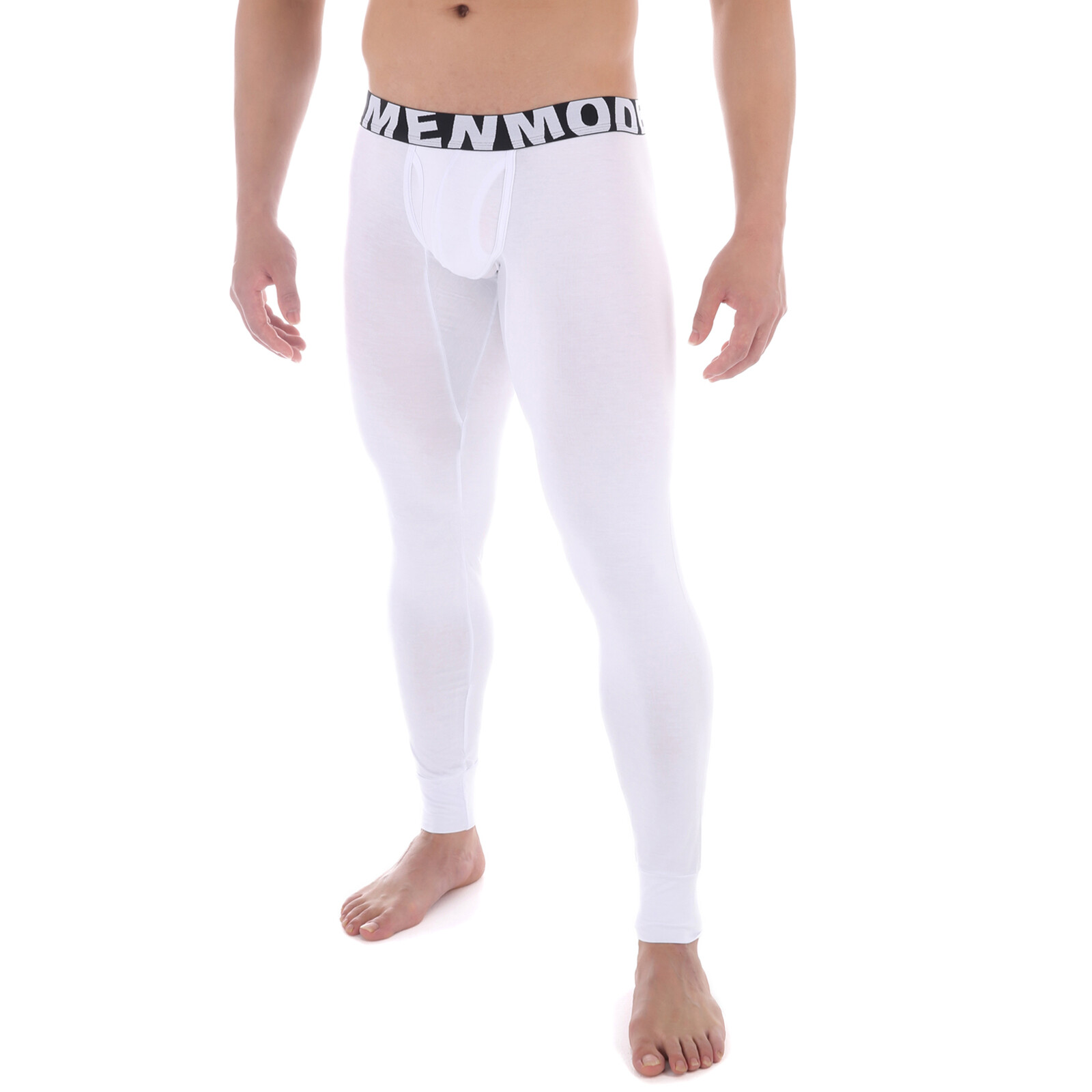 Men Long Johns Thermal Underwear Leggings Open Crotch Pants Pajamas Modal