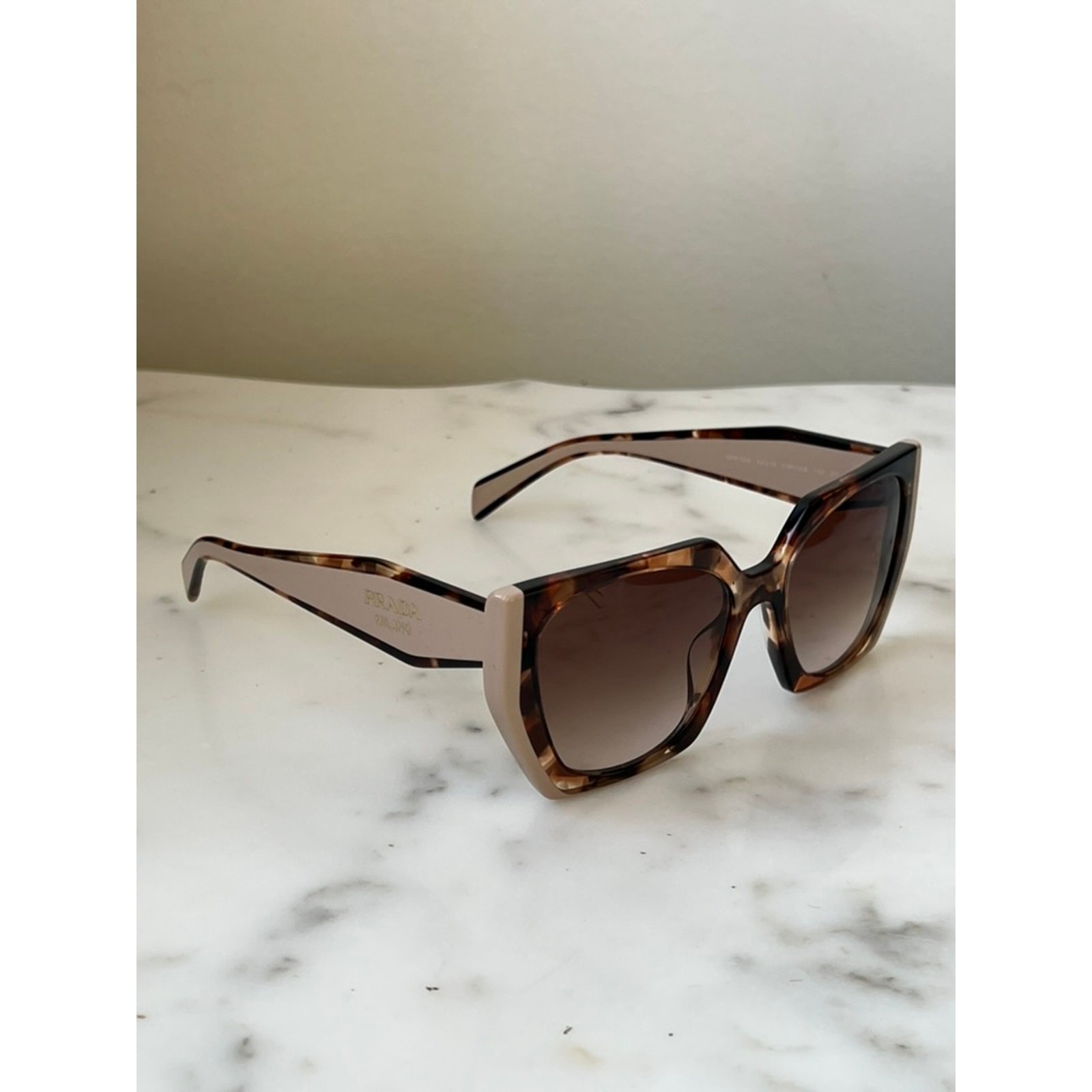 NEW Prada PR15WS Cat Eye Sunglasses in Tortoise Powder