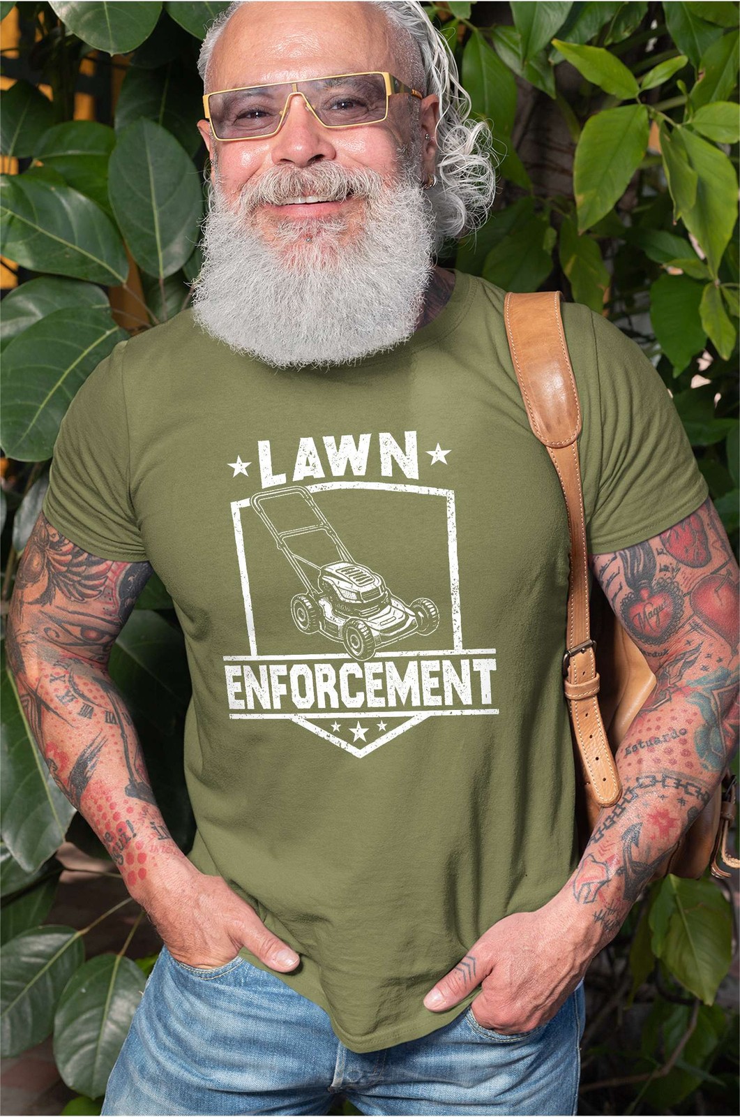 Father’s day Funny lawn enforcement Dad grandpa tee shirt law care tee