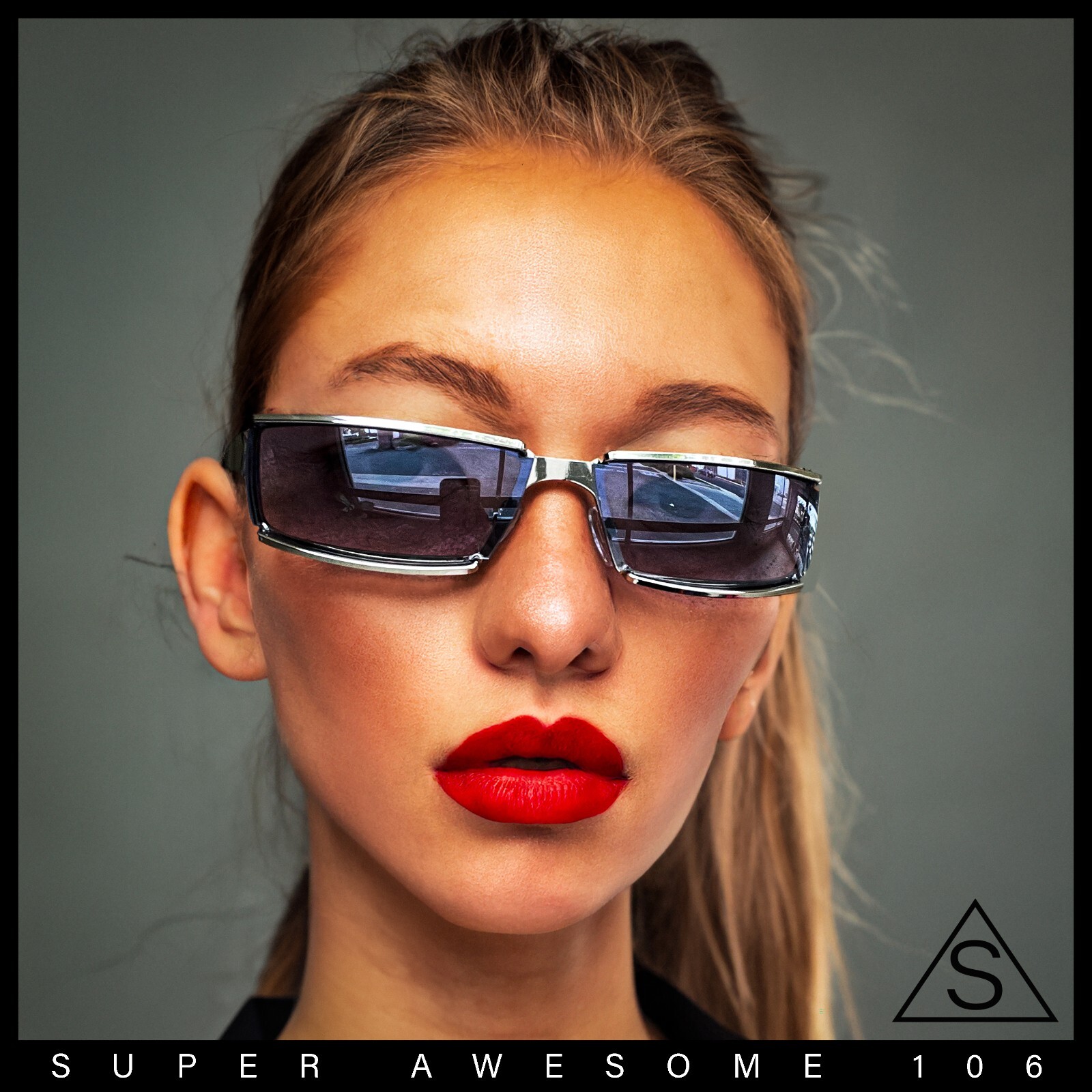 90s Styling Narrow Warp Rectangle Sport Mob Metal Rim Sunglasses