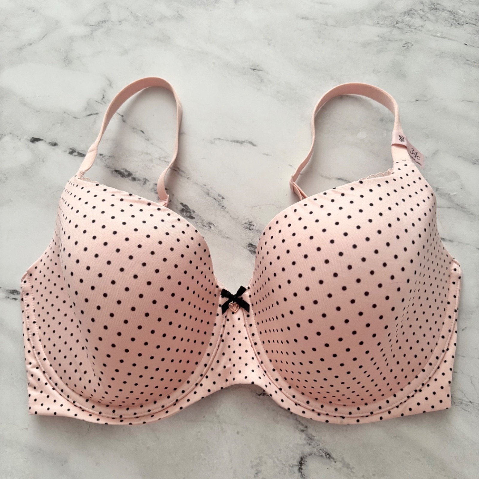 Victoria’s Secret Bra Body by Victoria Lightly Lined Demi Pink Dot 34G