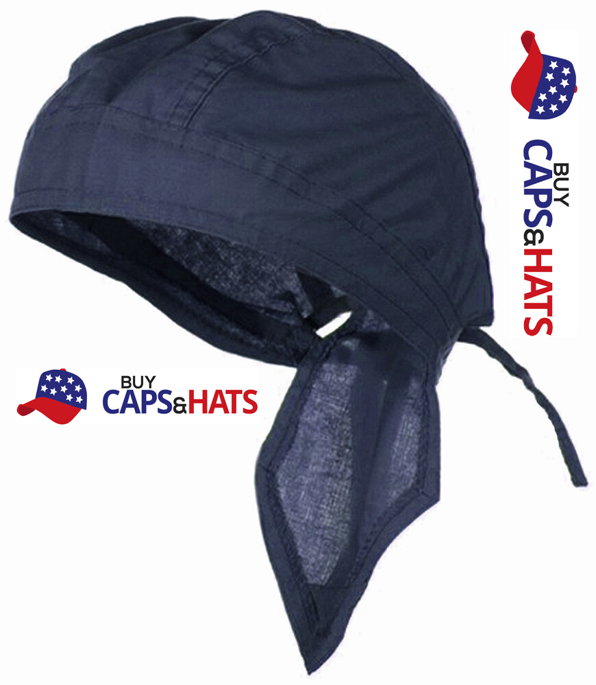 Blue Bandana Head Wrap Skull Cap Do Rag Motorcycle Doo Du Dew Hair Scarf Cotton