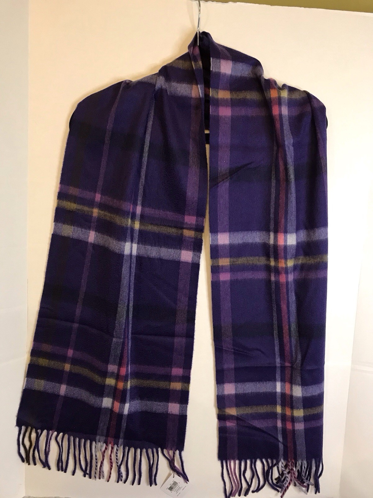 Coach Black Violet 100% Cashmere Scarf NWT In Bag 70”L X 12”W $178 MSRP