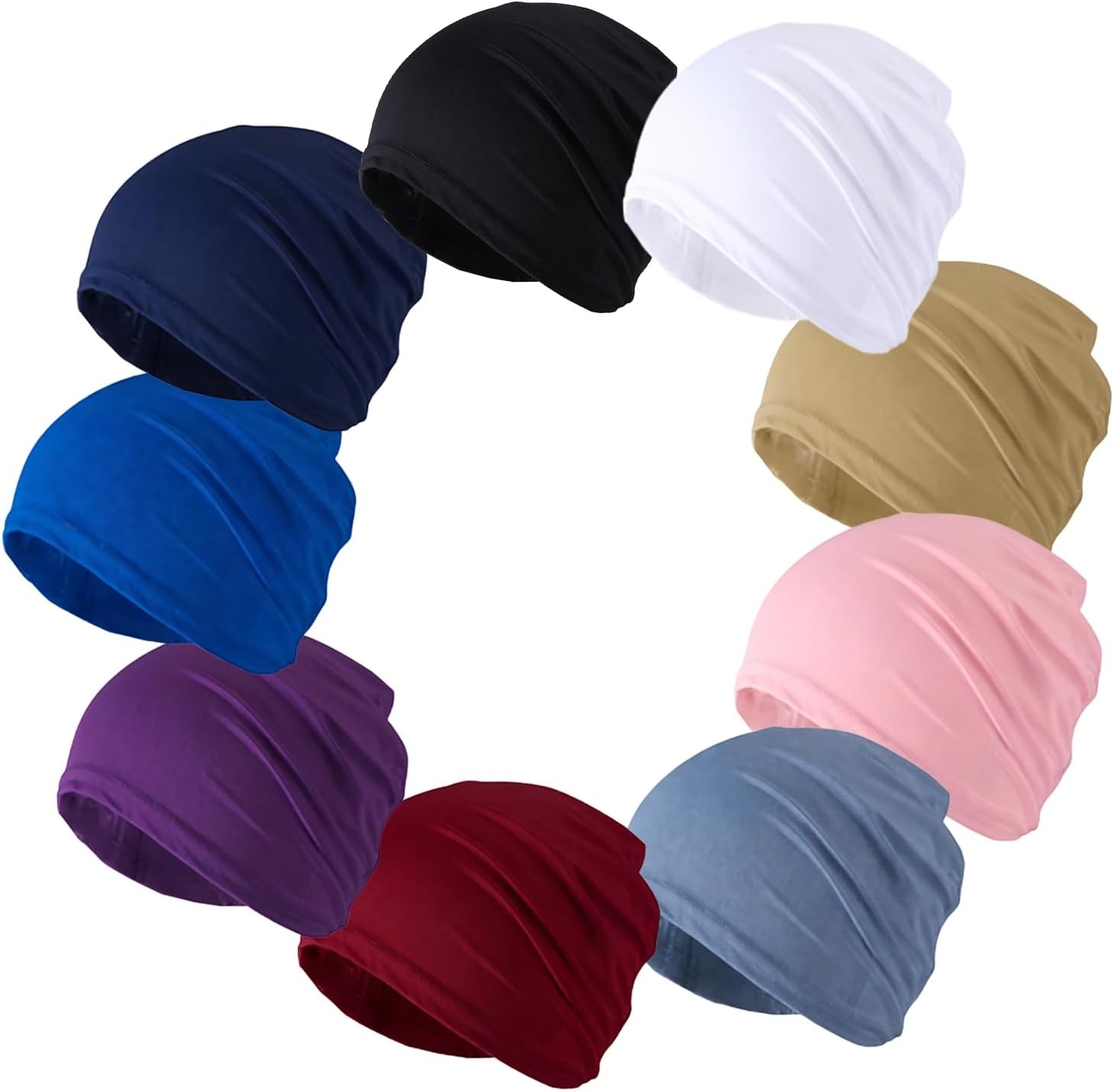 9 Pcs Chemo Head Scarf for Women Soft Stretchy Pre Tied Chemo Hat Turban Beanie