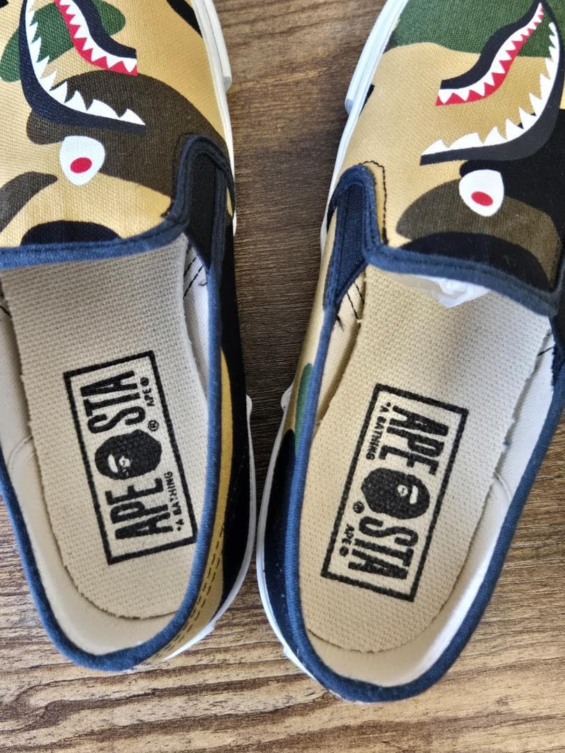 BAPE STA ABC Camo Shark Slip On Kids Shoes Size 19cm US 13C A Bathing Ape Great