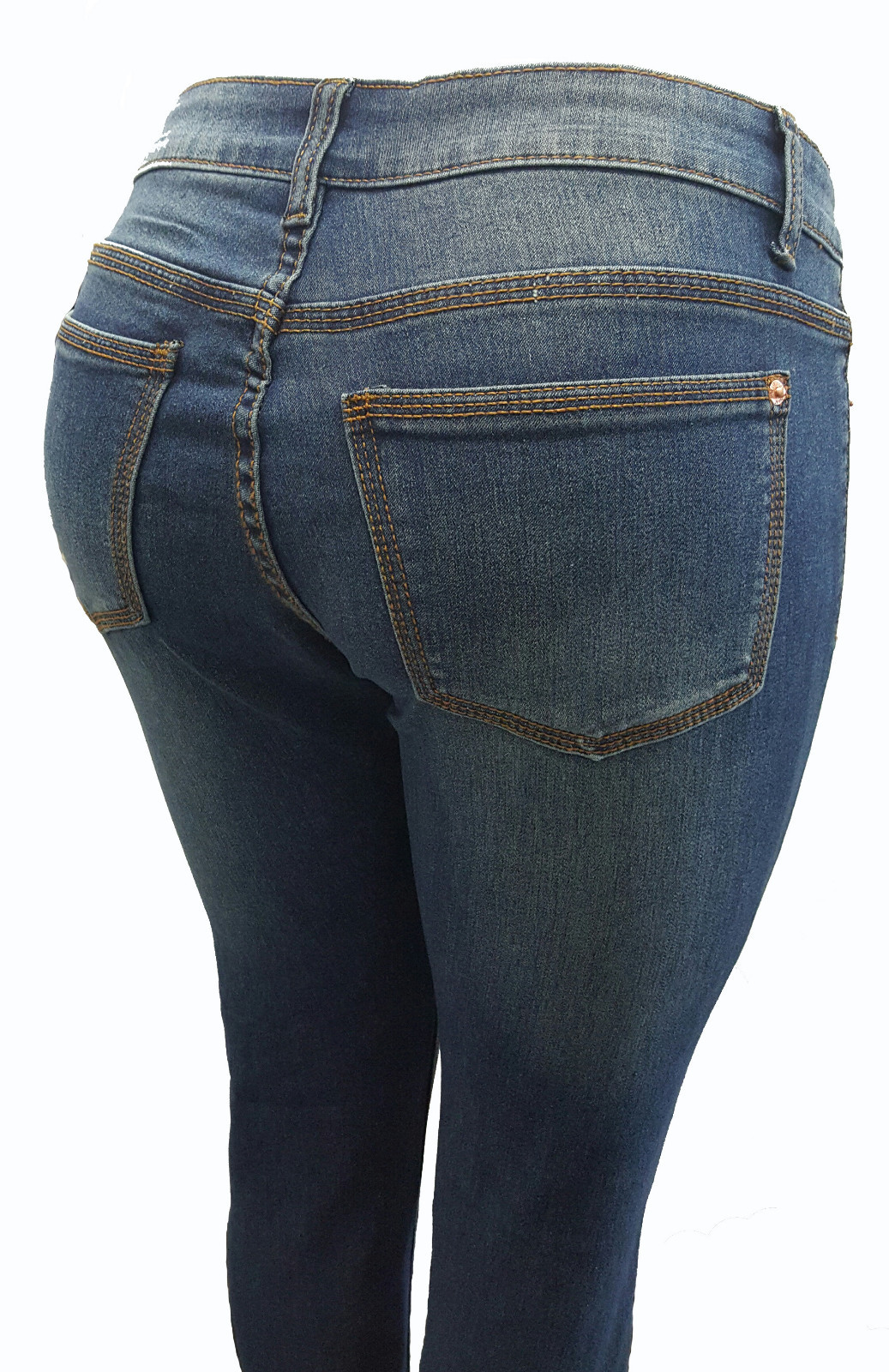 Women Skinny Jean Leggings, Super Stretch, M.Blue, Special Sale!!
