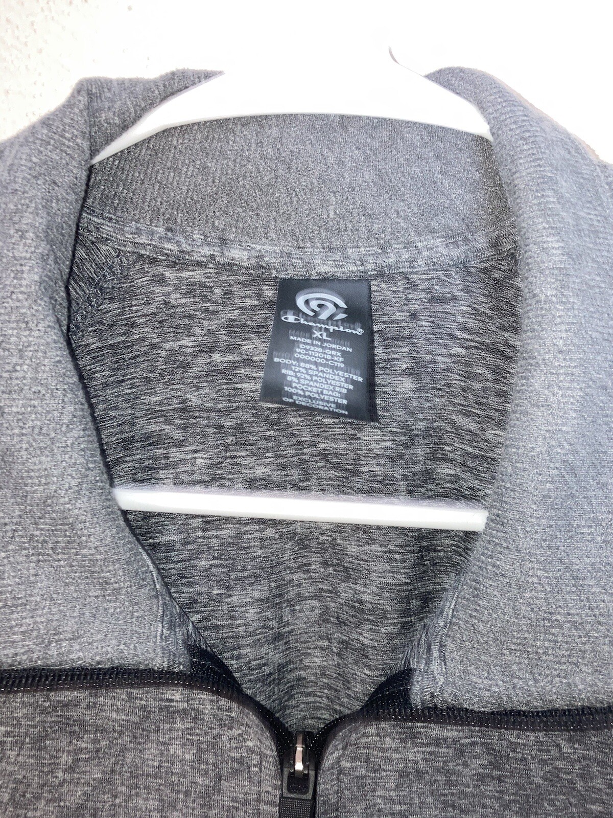 NWT Champion Gray Dry Duo Breathable Thumbholes Stretch Athletic Full Zip XL New