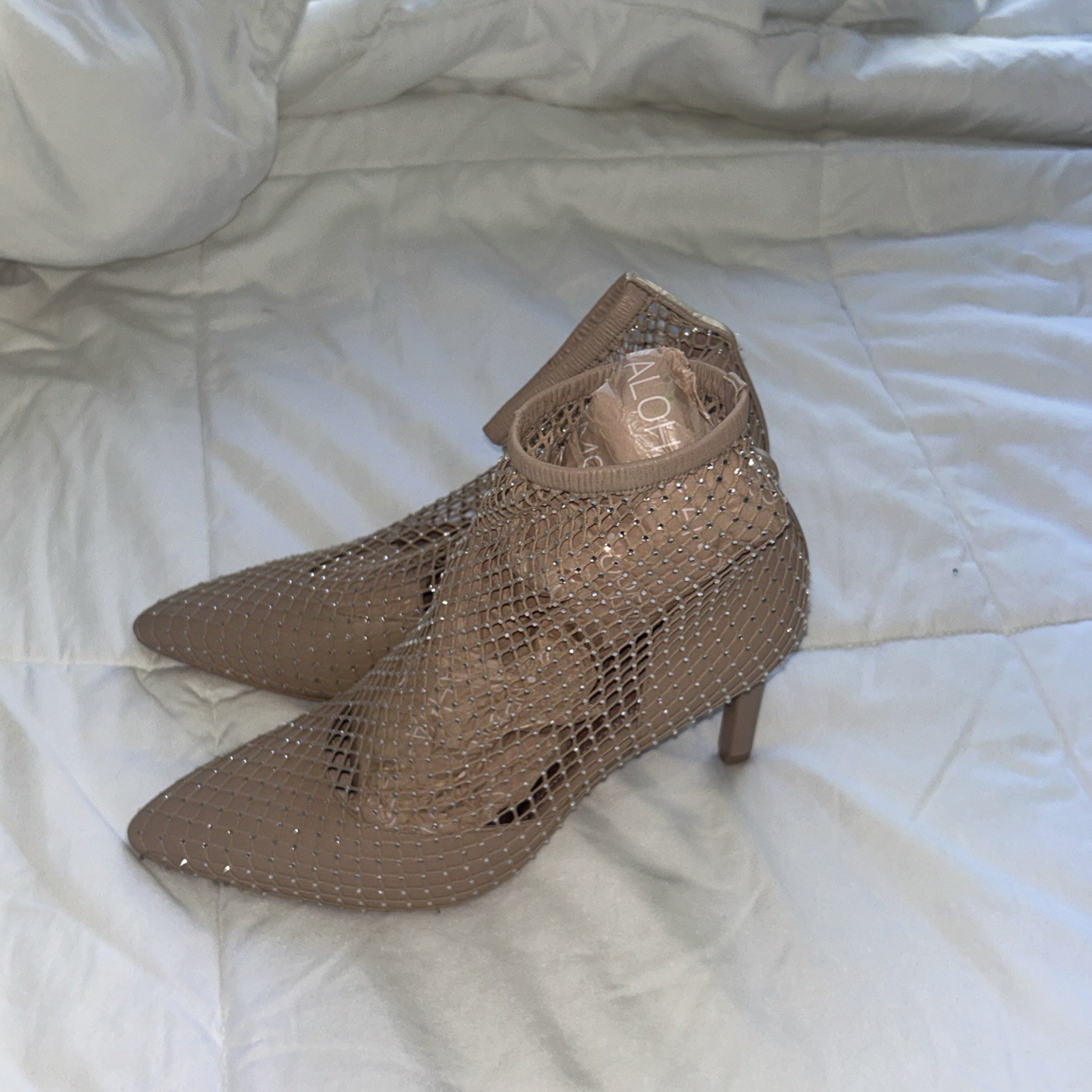 Charles By Charles David Pursue Rhinestone Mesh High Heel Booties Size 7.5M