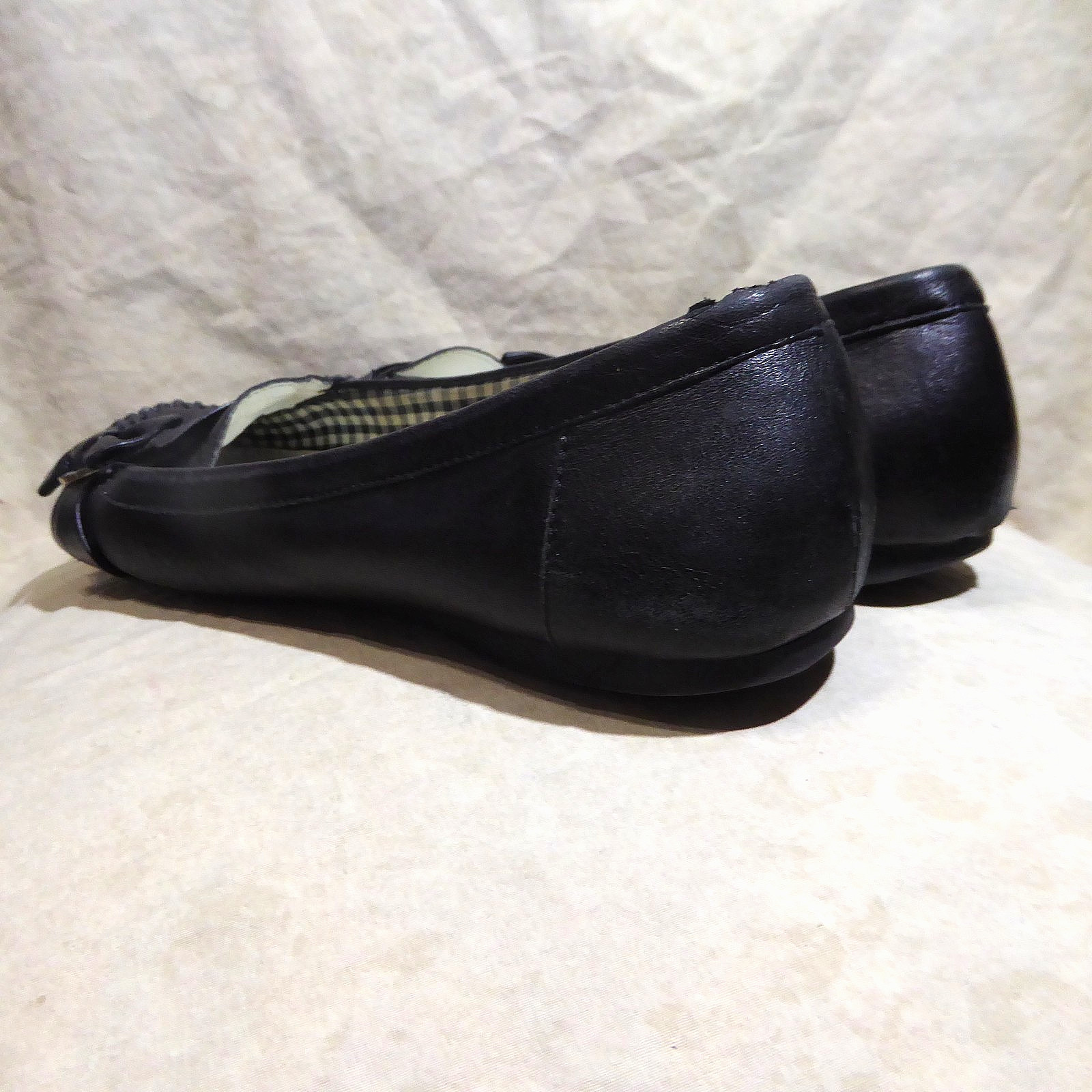 🩰 Anne Klein iFlex Kismet Slip-On Loafers sz 8.5 M Black Leather; Strap Detail