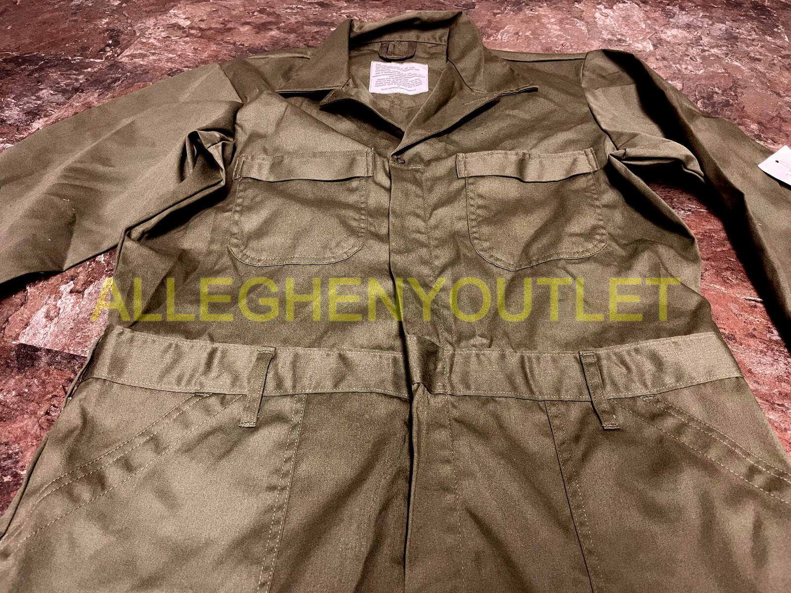 US Army USGI Military UTILITY Coveralls OD Green ZIPPER CLOSURE 36R,42L, 48L NEW