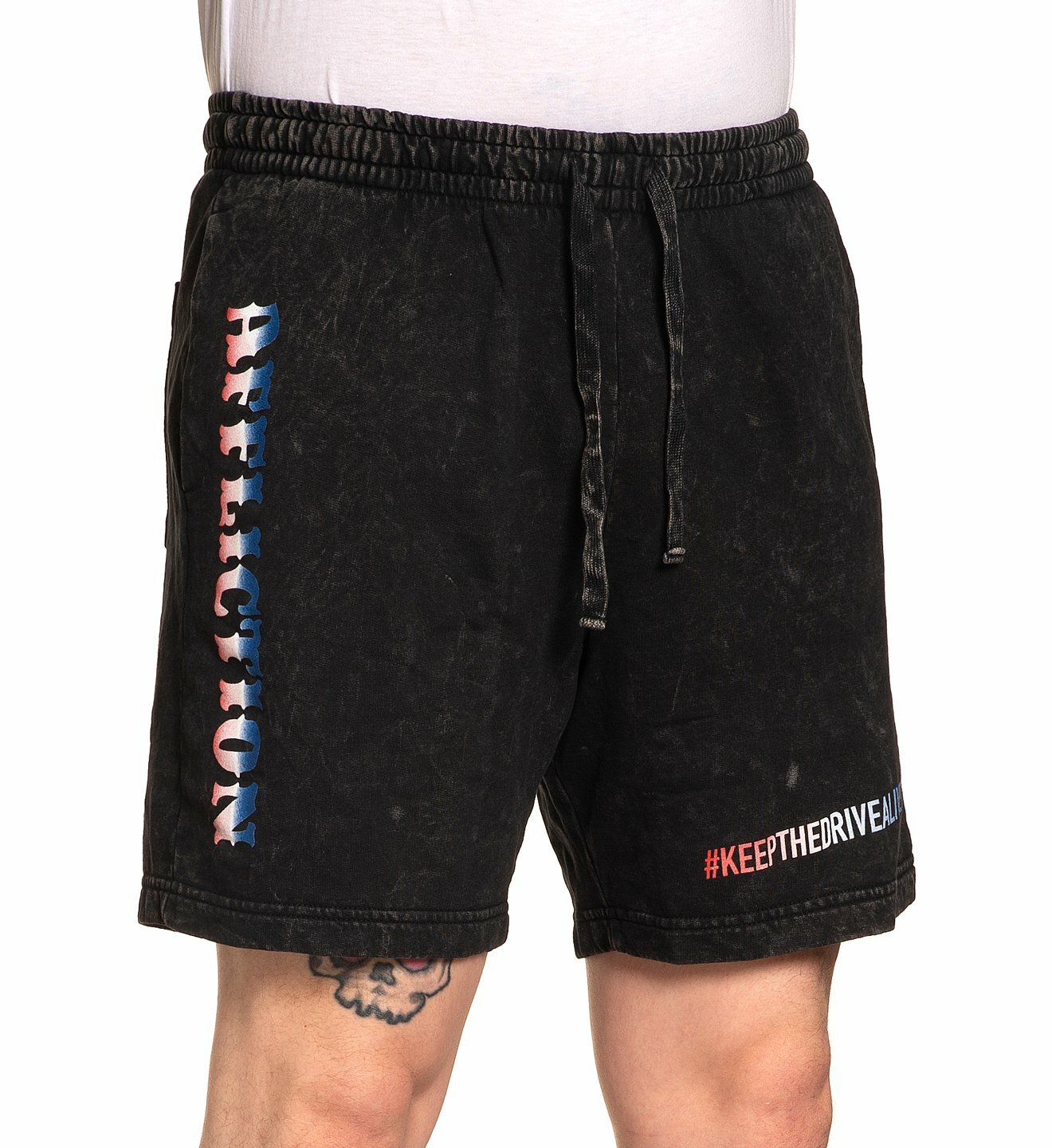 AFFLICTION KEEP THE DRIVE ALIVE Men’s Sweat short Black Biker MMA
