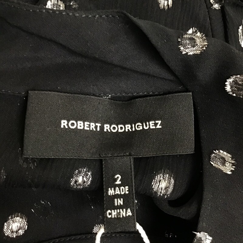 Robert Rodriguez Womens A Line Dress Black Polka Dot Ruffle Keyhole Back 2 New