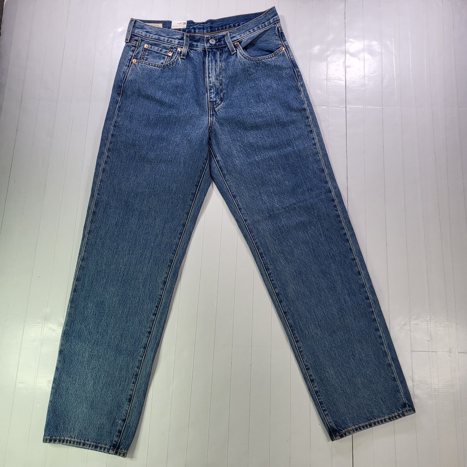 Levis Premium 568 Loose Straight Jeans 30×32 New Mens Blue 0 Cotton With Tags