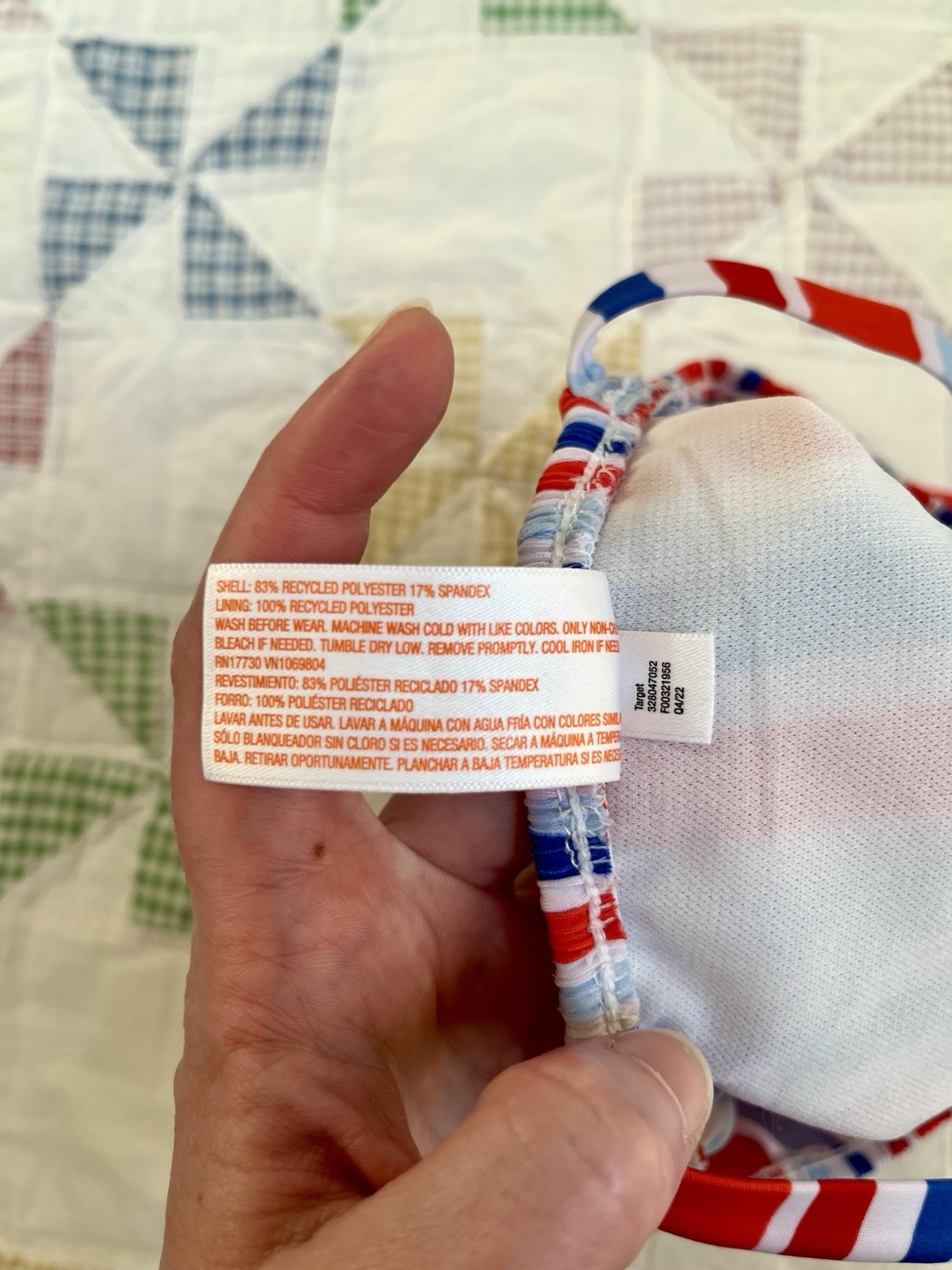 Cat & Jack Patriotic Striped One Piece Swimsuit 2T Fourth of July Toddler girls