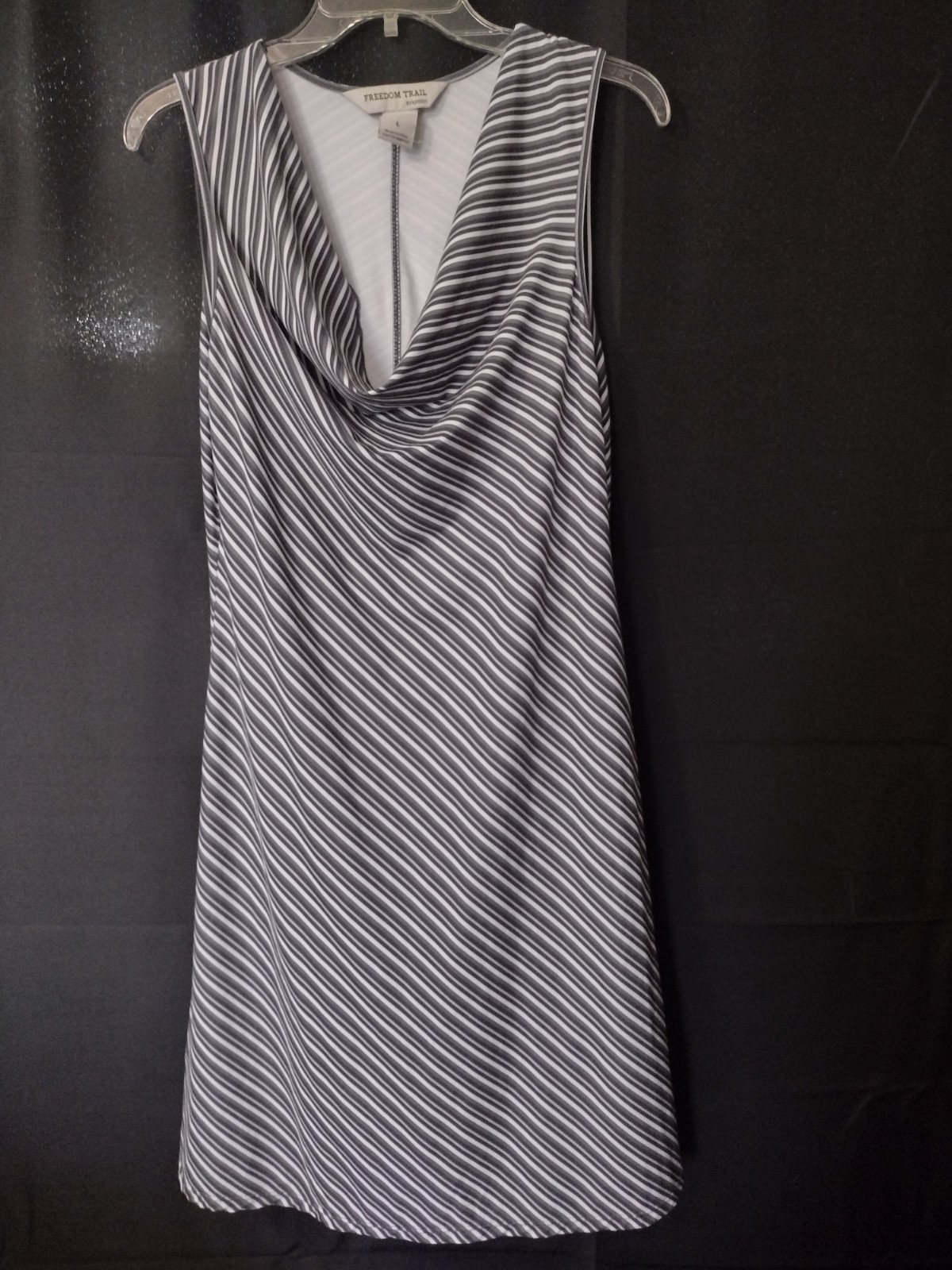 Freedom Trail by Kyodan Dress Sleeveless Black Green White Cowl Neck Large