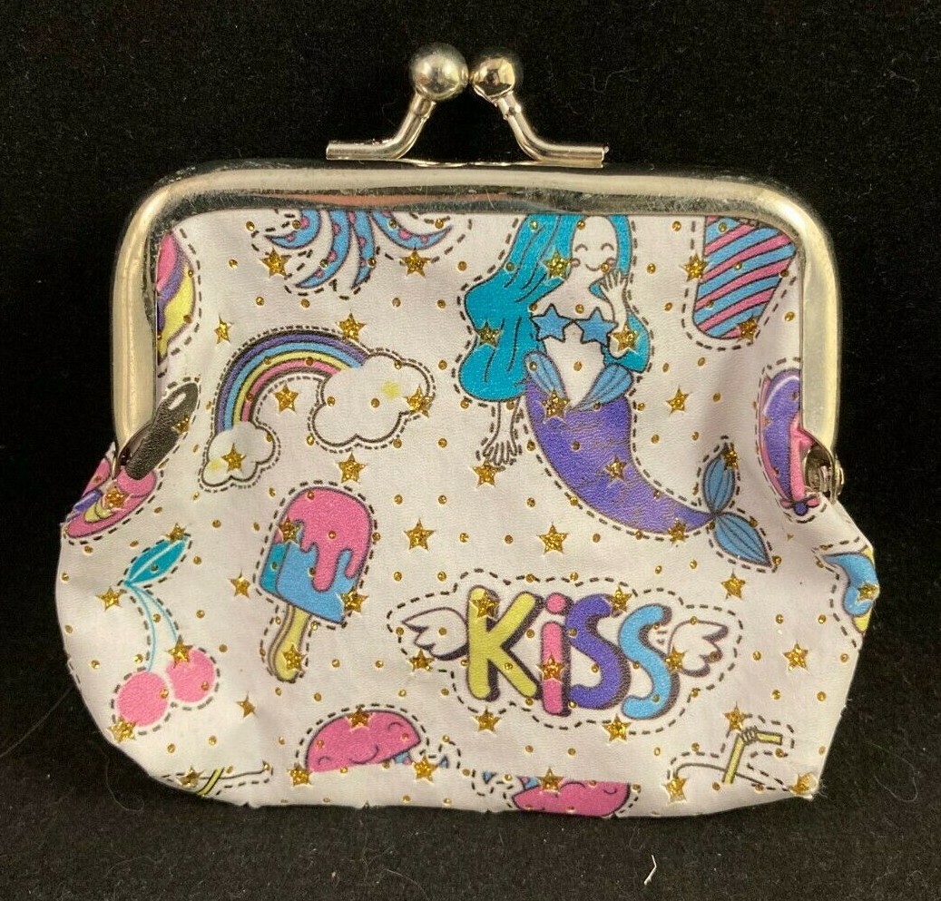 Mermaid – Small Coin Bag Purse – Clasp Lock Closure – 3.5 Inches