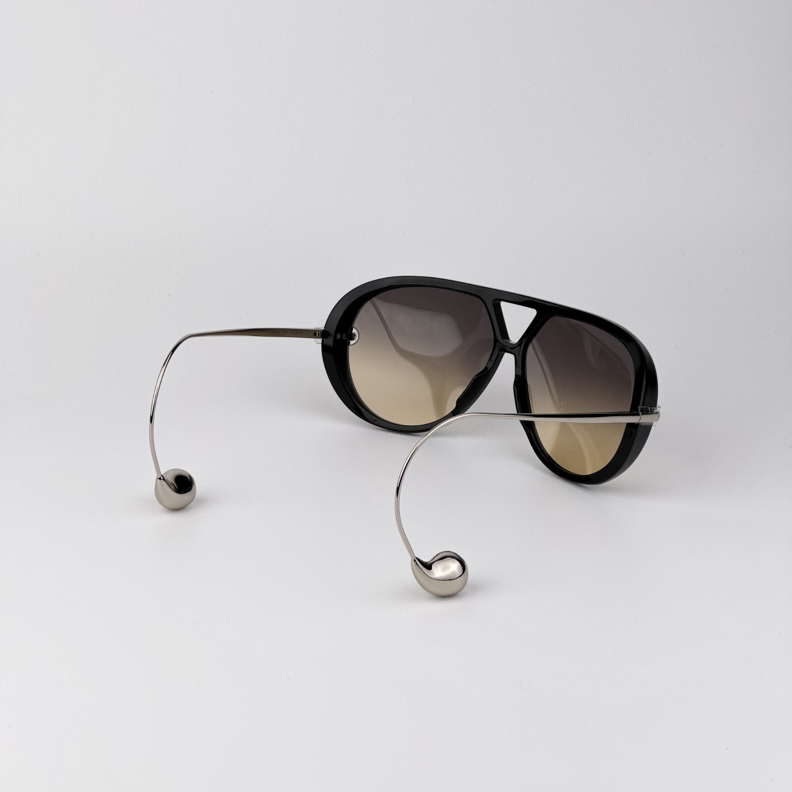 Bottega Veneta Women Sunglasses Black Silver Brown Gradient BV1273S 010 NEW