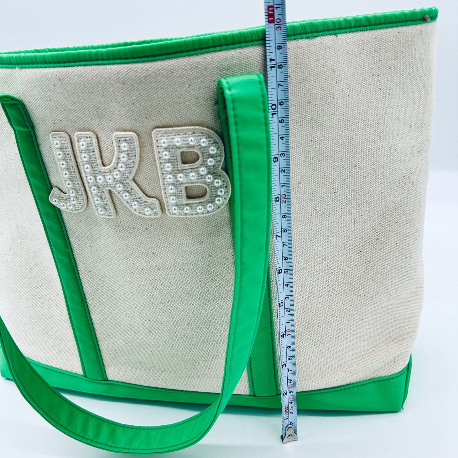 Stoney Clover Lane Canvas & Nylon Shopper Tote Natural Green