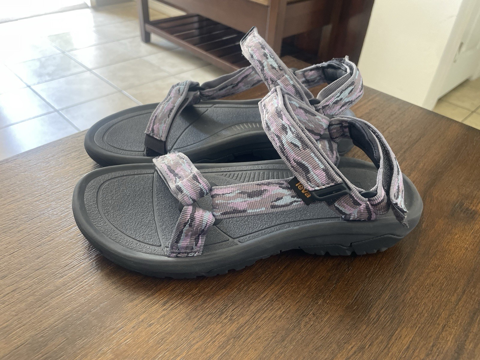 Teva Women’s Sandals with Pink and Gray Camo Straps Size 9