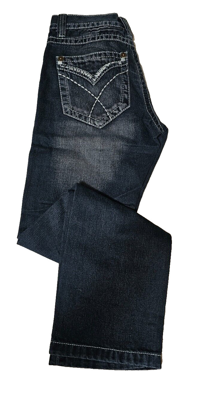 True Republic Brand Men’s Classic Slim Fit Dark Blue Faded Denim Jeans