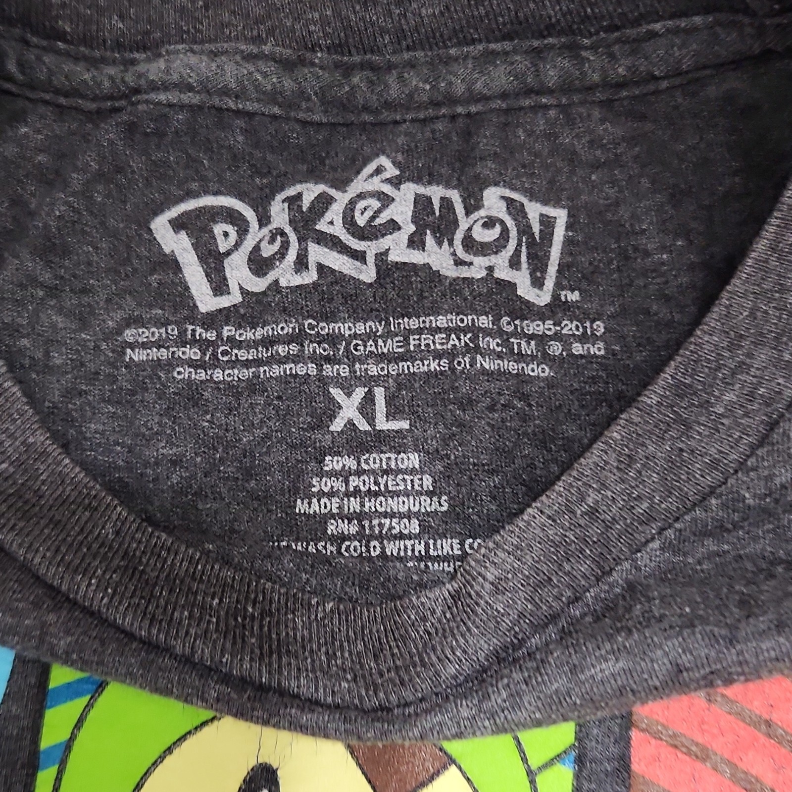 Pokémon Boys XL Gray Graphic Print T-Shirt Crew Neck Short Sleeve Pikachu Tee