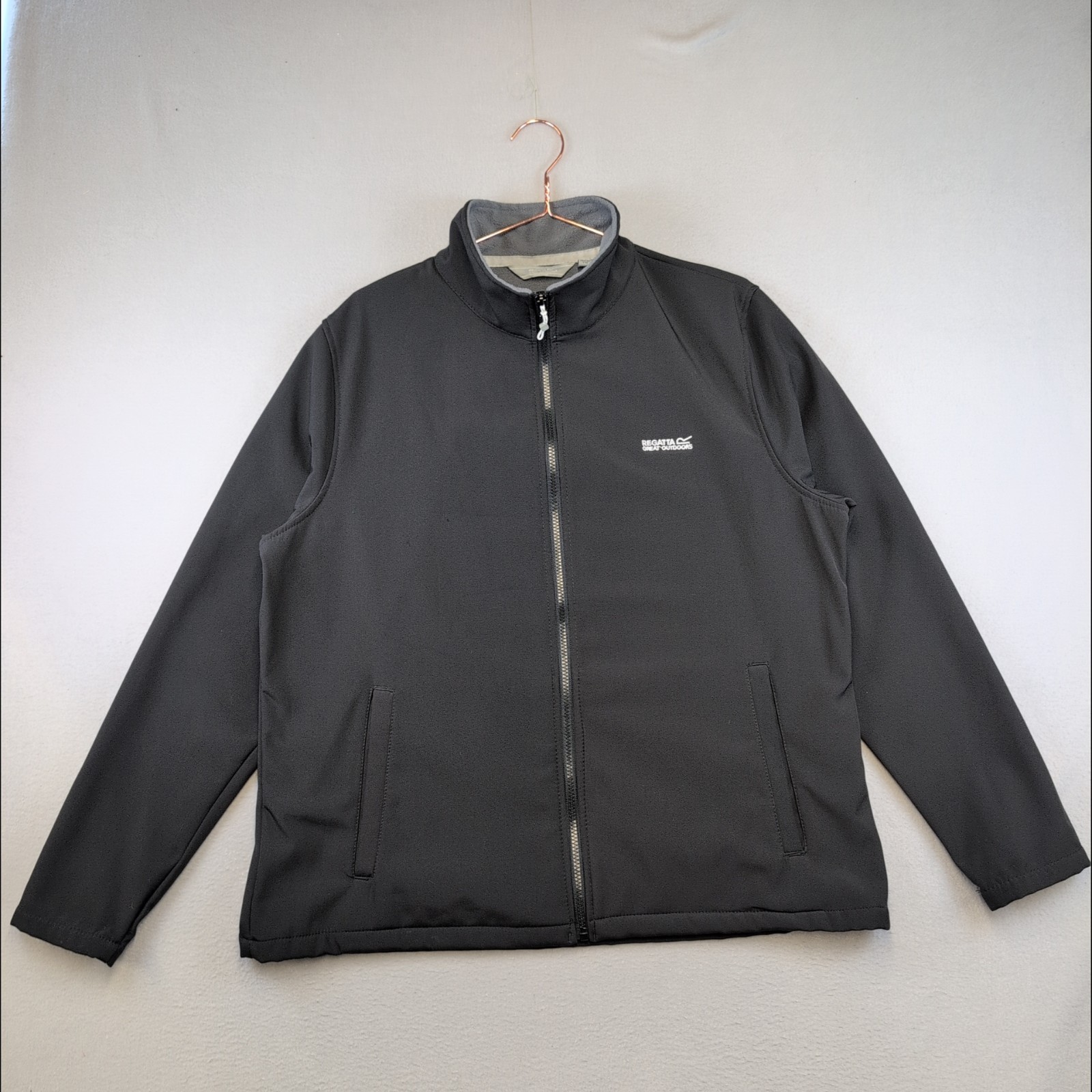 Regatta Softshell Jacket Womens UK 20 Black Full Zip Fleece Lined Outdoor