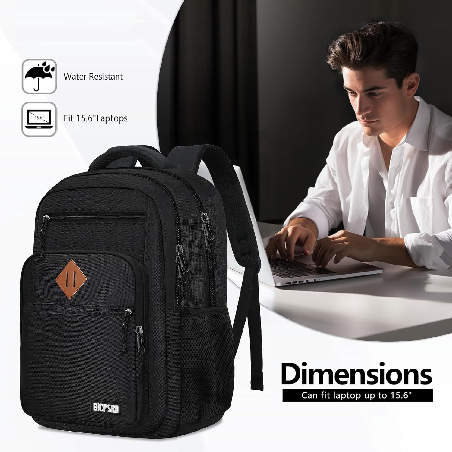 Classic Backpack for Men Women, School Backpack for Boys Girls Teens,15.6 Inch L