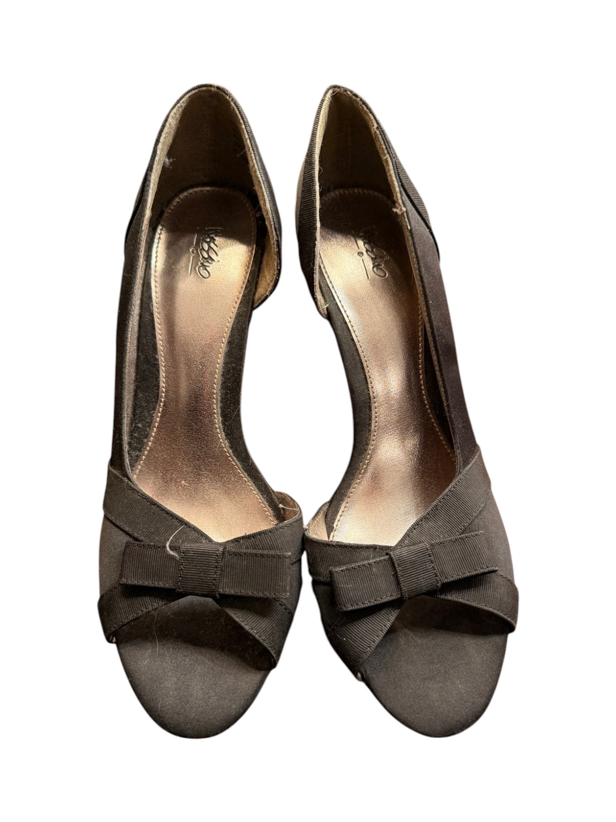 Mossimo Supply Co. | Womens Black Peep Toe Heels with Bow Accent | Size 9.5
