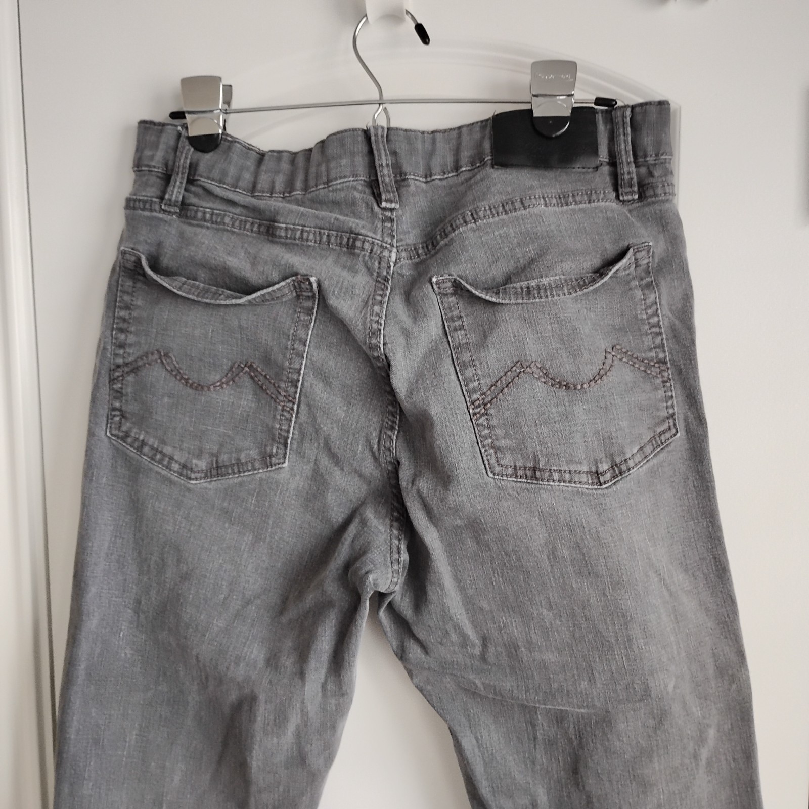 Urban Star Light Wash Black/Gray Men’s Jeans Straight Stretch 34/32