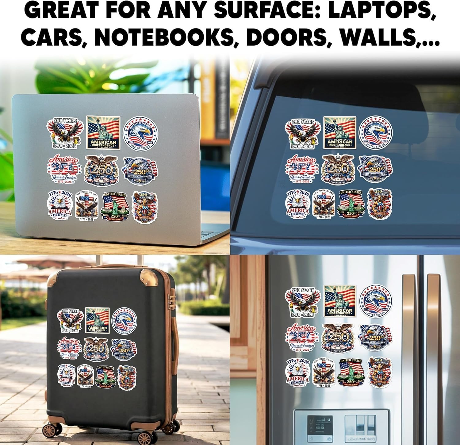 America 250 of Freedom Sticker Pack 10Pcs 3 Inch – USA 250Th Anniversary 1