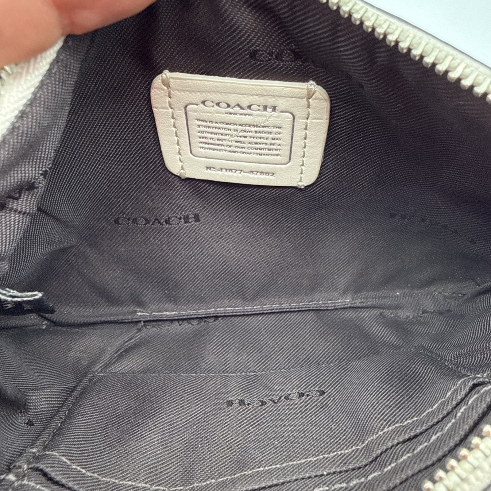 Coach Nolita Wristlet In White Pebbled Leather W/ Silver Stud Accents NY Logo