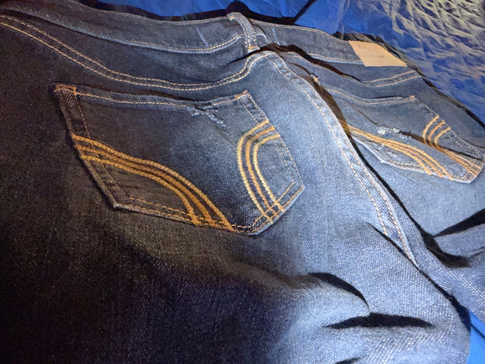 Hollister Skinny Jeans, #3E0934 Blue Denim Wash Button Fly Size 28×32