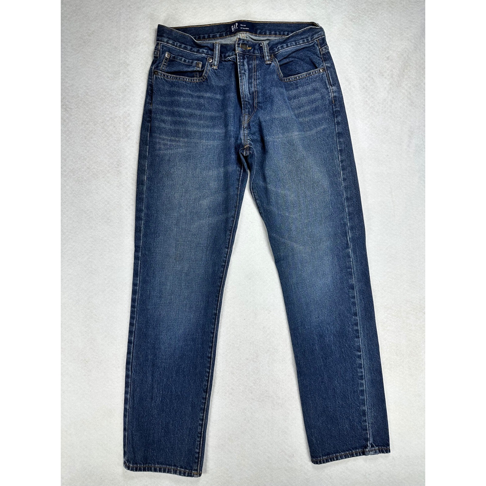 Gap Denim Mens Straight Leg Jeans Dark Wash Blue 100% Cotton 30×32 S/497151-00