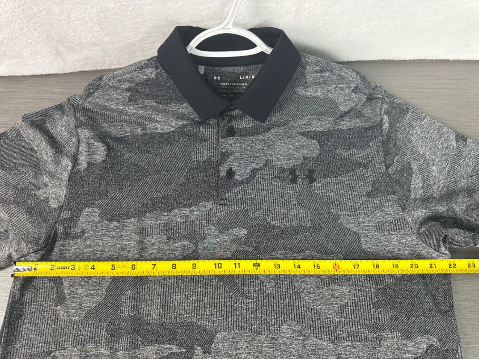 Under Armour Men’s Gray/Black Playoff Camo Jacquard Polo Shirt Large NWT